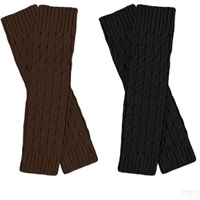 2 Pairs Women's Autumn Winter Knitted Foot Covers - Twist Pattern Stacking Sock Boot Warmers