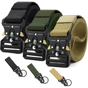 DOOPAI Tactical Belt for Men, Black Military Nylon Web with Quick Release Heavy Duty Buckle, Ideal for Work