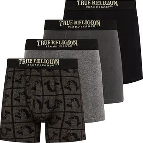 True Religion Mens Boxer Briefs Cotton Stretch Underwear for Men Pack of 4