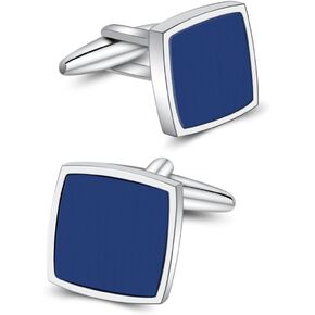 Mr.Van Blue Opal Cufflinks Platinum Plated Cuff Links Gemstone Reiki Jewelry