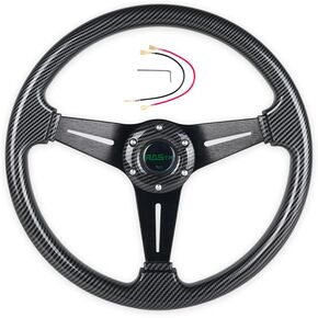 RASTP Walnut Wood Grain Trim Racing Steering Wheel, 13.8''/350MM 6 Bolts Steering Wheel in Kuwait