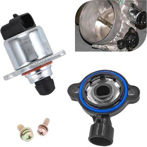 2 PCS Auto Control Valve Sensor Kit, Car Sensor 4-pin Idle Control Valve, Compatible with Buick GL8 (CU1) 2001-2010 Regal (CW1) 1999-2008 Cadillac Deluxe 2000-2005 (Silver & Black)