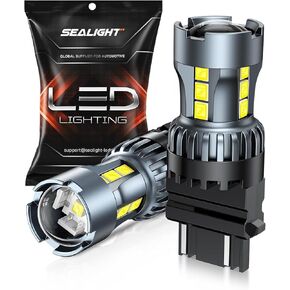 SEALIGHT 3157 LED LED BLUB ERVENT LIGHT ، 6500K WHITE 600 ٪ Writerger 3156 4114 LED LED ، مع مقاوم مدمج ، خالٍ من خطأ فلاش مضاد في فلاش لوقوف السيارات الاحتياطية.