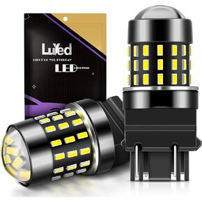 Luyed 7443 LED Bulb 1200 Lumens مشرق للغاية 7440 7441 7444 مصابيح LED مع جهاز عرض لأضواء فرامل الذيل العكسي ، وزينة وايت ، حزمة 2