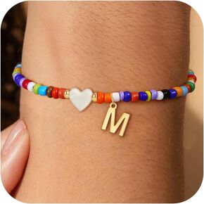 Gifts for Teen Girls - 4 5 6 7 8 9 10 11 12 13 14 15 16 Year Old Birthday Gifts for Tween Teen Teenage Girl Gift Idea, M Initial Bracelet for Girls Jewelry