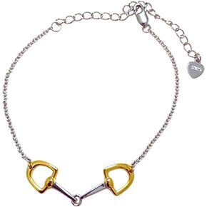 Dainty 2-Toned Horse Bit Bracelet – 925 Sterling Silver in 18K Gold, 18K Rose Gold & Silver, Elegant Jewelry with Heritage-Inspired Minimalism
