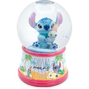 Disney Lilo & Stitch Ohana Light-Up Snow Globe with Swirling Glitter Display Decoration | Home Decor for Kids Room Essentials | Precious Keepsake, Cute Novelty Gifts and Collectibles | 6 Inches Tall