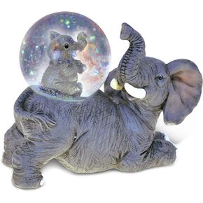 COTA Global Elephant Snow Globe Decor - Pink Sparkle Glitter Inside, Elegant Elephant Figurine, Collectible Ornament for Birthday, Christmas - 45 mm