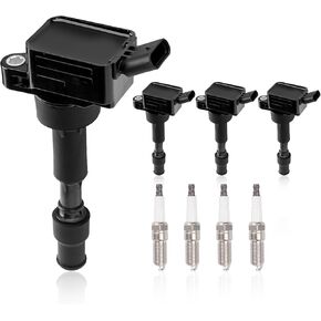 UF816 Set of 4 Ignition Coil Packs & Spark Plugs Compatible with 2016-2021 Hyundai Elantra Kona Sonata Hybrid Veloster Kia Forte Optima Hybrid Soul 2.0L Replace# 27300-2E601 49137 GN10877