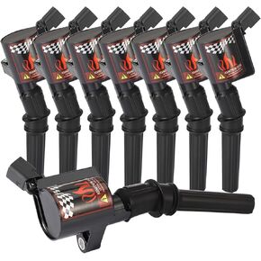 Ignition Coil Pack, Set of 8 Coils DG508 Compatible with Ford 04-08 F-150 Expedition V8 4.6 5.4L C1454 C1417 FD503, Black- 15% More Energy