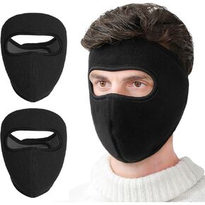 2 Pack Winter Fleece Warm Mask, Full Face Covering for Cold Weather, Winter Mask for Men & Women Outdoor