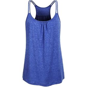 YOFIBARNT Yoga Tops for Women Loose fit Sleeveless Racerback Tank Tops Lightweight Double Spaghetti Strap Workout Camisole