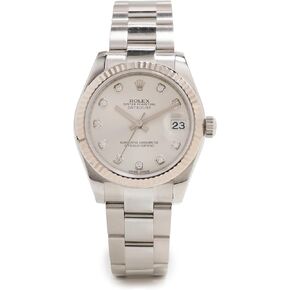 Women's 18k 31mm Rolex Date Just Silver Watch, Silver, One Size