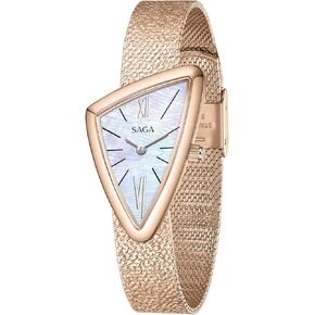 Saga Saga Sailbat Women Women Wather Watch مع حركة سويسرية ، قرص روماني رقمي ، كريستال نهر الدانوب ، حالة ثلاثية الفولاذ المقاوم للصدأ ، 3ATM مقاومة للماء - هدية أنيقة للمعصمين الصغيرة
