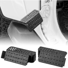 JOYTUTUS 120°Ergonomic Foot Pegs for Wrangler JK/JKU/JL/JLU (2007-2025) & Gladiator JT (2020-2025) - No-Drill Metal Door Hinge Footrests with Anti-Slip Surface & American Flag Design