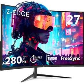 شاشة ألعاب Z-Edge منحنية مقاس 27 بوصة 16:9 1920x1080 240 هرتز 1 مللي ثانية شاشة ألعاب LED بدون إطار، UG27P AMD Freesync Premium Display Port HDMI مكبرات صوت مدمجة