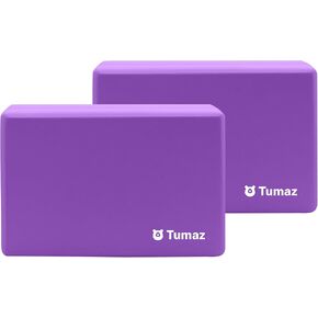 Tumaz Yoga Blocks 2 Pack مع مجموعة الأشرطة، كتل اليوغا الرغوية EVA عالية الكثافة / خفيفة الوزن أو مجموعة كتل اليوغا الصلبة المصنوعة من الفلين الطبيعي غير القابلة للانزلاق وطوب اليوغا المتميز لجميع يوغي [يتضمن الكتاب الإلكتروني]