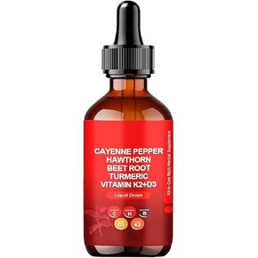 Cayenne Pepper Organic, Liquid Cayenne Pepper Drops for Turmeric,Panax Ginseng, Beet Root Powder,Ceylon Cinnamon and More Herbals - 2 Fl Oz (1)