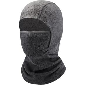 Kids Fleece Windproof Full Face Mask Neck Warmer Hood Motorcycle Ski Mask Thermal Scarf Mask Balaclava Face Hoodie Black