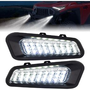 KEMIMOTO LED Headlight Compatible with Polaris Ranger 1500 XD/CREW 2024 2025, Front Bumper Lights UTV Brushguard Auxiliary Lights Brush Guard Accent DRL Accessories, Replace# 2889767, 2PCS