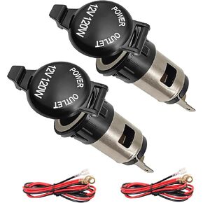 مقبس ولاعة السجائر ، DC 12V Automotive Scareette Wighter ، مقبس أنثى 12 فولت مع غطاء مقاوم للماء وكابل تمديد ، سيارات ، شاحنات ، RVS ، اليخوت ، الدراجات النارية (1Pack)