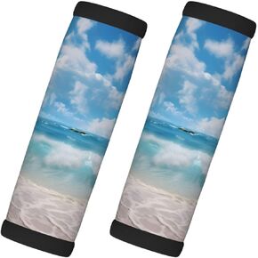Sea Beach Luggage Handle Wraps for Suitcase Luggage Identifiers Soft Handle Grips Covers for Travel Accessories, 2 Pack