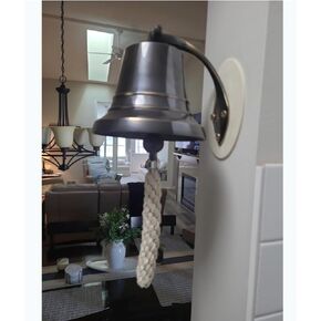 5" Solid Brass Bell Quality Marine Wall Mounted Ship Bronze Finished Hanging Bell Perfect for Dinner, Indoor, Outdoor, School, Bar, Reception, Last Order & Church by The Metal Magician