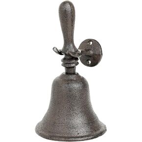 Sungmor Cast Iron Dinner Bell, Rustic Hand Held Bell, Decorative Farmhouse Wall Hanging Doorbell, Indoor Outdoor Call Bell for Kitchen, Patio, Back Door