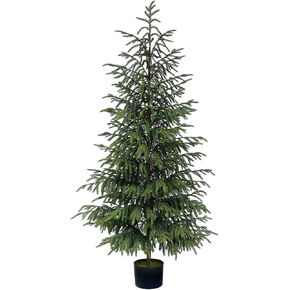 Foteewl 5ft Touch Touch Norfolk Topiary Trees لديكور الشرفة الأمامية - شجيرات مصطنعة مصقفة مزيفة بوعاء لمكاتب الأبواب الداخلية في الهواء الطلق مزرعة المنزل
