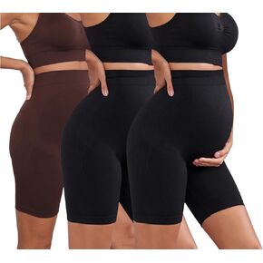 Lataly 3pack شورتات الأمومة النسائية على تجريب الحمل لدراجة اليوغا في بطن يدير شورتات نشطة للنساء