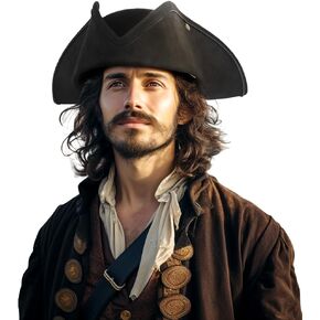 MCJC Pirate Hat, Pirates of the Caribbean Merchandise, for Adult Halloween Colonial Costume Accessories in Saudi Arabia