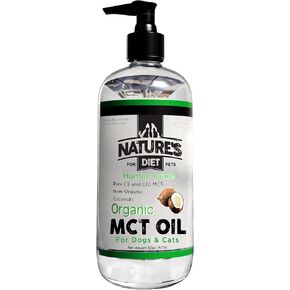 Nature's Diet Organic MCT Oil for Dogs and Cats, 32 oz (907g), Human Grade, Pure C8 and C10 MCTs from Organic Coconuts