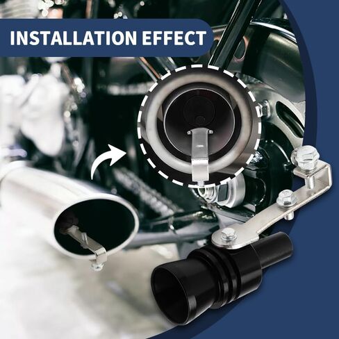 2PCS Turbo Sound Whistle Simulator, Car Turbo Whistle Car, Aluminum Alloy Universal Turbo Sound Exhaust Muffler Pipe Whistle, Automotive Replacement Exhaust Mufflers Fit Car Truck (Black) in Kuwait