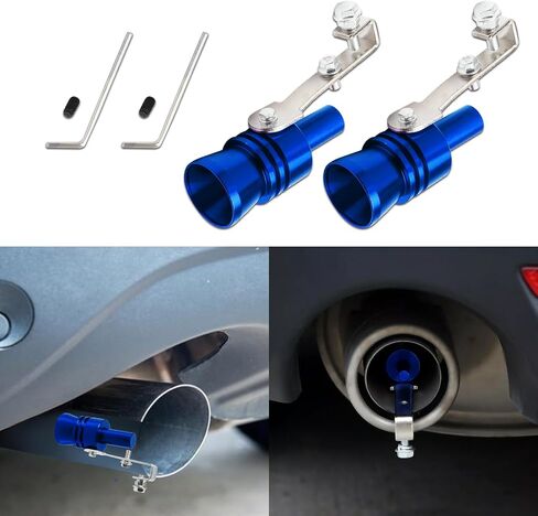 2PCS Turbo Sound Sound Whistle Simulator ، سيارة توربو صافرة السيارة ، سبيكة الألومنيوم توربو التوربو الصوتية صافرة صافرة ، استبدال السيارات بديل عادم تناسب شاحنة السيارة (أسود) in Kuwait
