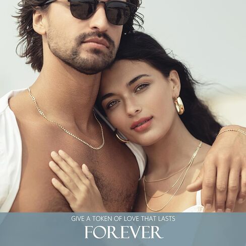 Kisper Mens Gold Bracelet 18K Gold Plated 925 Sterling Silver - 5mm Cupan Link Curb Chain & Figaro Link Bracelets for Men - أحجام 6.5،7،8،9 بوصة in Kuwait