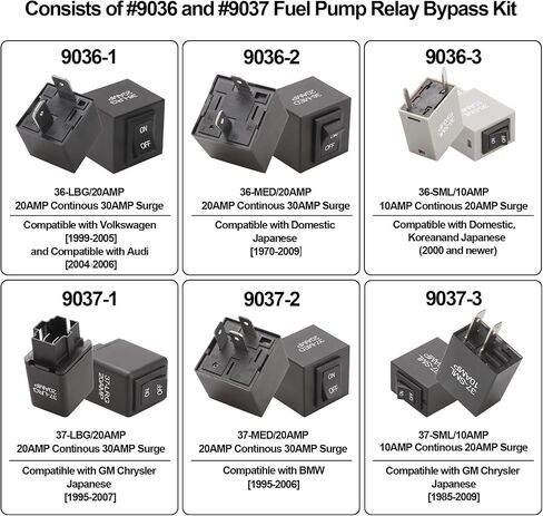 9038 Sway Relay Bypass Switch ، Terme Tester ، مجموعة مفاتيح مضخة الوقود ، حزمة 6 (9038 W/O سلك) in Kuwait