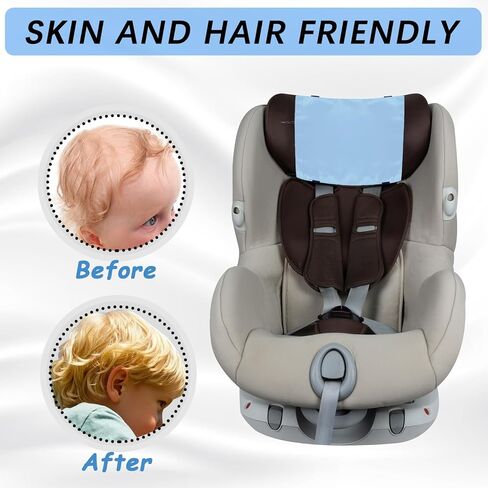 2 PCS Satin Car Seat Headrest Cover for Babies, Soft Silk Feeling Headrest Cover for Hair Protection, Satin Baby Car Seat Hair Protector (Black+Grey) in Saudi Arabia