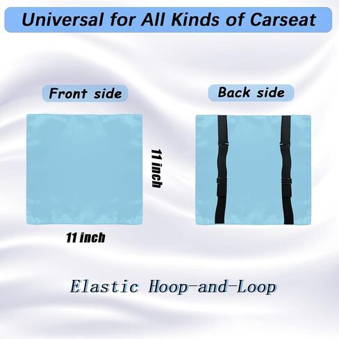 2 PCS Satin Car Seat Headrest Cover for Babies, Soft Silk Feeling Headrest Cover for Hair Protection, Satin Baby Car Seat Hair Protector (Black+Grey) in Saudi Arabia