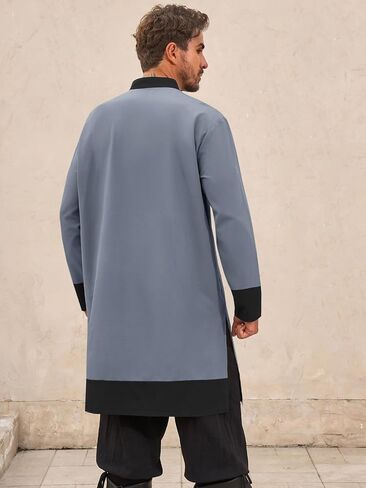 Runcati Mens Medieval Pirate Shirt Renaissance Viking Knight Warrior Tunic Tops Lace Up LARP Halloween Costume in Saudi Arabia