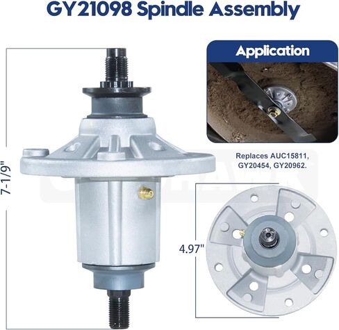 2 Pack Pre-Greased GY21098 Spindle Assembly with GX20367 Pulley Replaces GY20454, GY20962, AUC15811 for D110, D130, E120, LA115, D105, E100, LA105, D125, E130, D100, LA110, 105, 115 Tractors in Kuwait