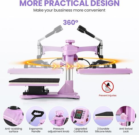 AKEYDIY 8 in 1 Heat Press Machine Professional Sublimation Machine 15" X 12" Swing Away Shirt Printing Heat Transfer Digital Industrial-Quality Heat Press Machine for T Shirts Mug Hat Plate in Saudi Arabia