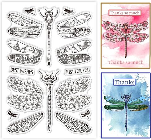 Globleland Mayfly Clear Clear Stamps Mayfly الحشرات الزخرفية ختم ختم سيليكون لصنع البطاقات وديكور ألبوم الألبوم ديكور و DIY Scrapbooking in Saudi Arabia