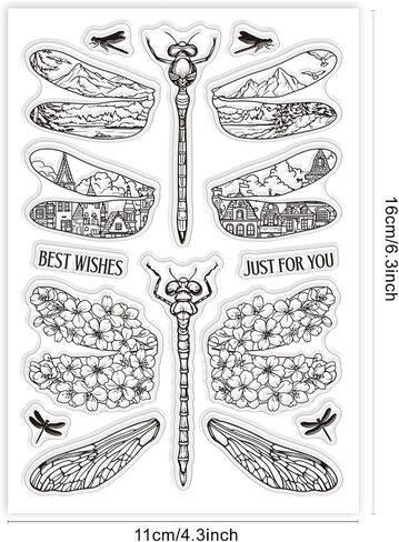 Globleland Mayfly Clear Clear Stamps Mayfly الحشرات الزخرفية ختم ختم سيليكون لصنع البطاقات وديكور ألبوم الألبوم ديكور و DIY Scrapbooking in Saudi Arabia