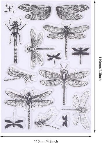 Globleland Mayfly Clear Clear Stamps Mayfly الحشرات الزخرفية ختم ختم سيليكون لصنع البطاقات وديكور ألبوم الألبوم ديكور و DIY Scrapbooking in Kuwait
