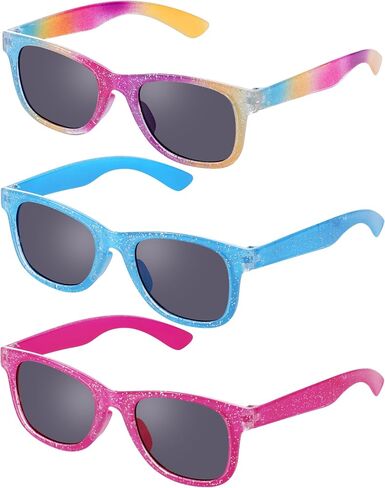 obmwang 3 Pack Kids Sunglasses Girls Princess Glitter Sunglasses for Toddler Girls Cute Glasses UV 400 Protection in Saudi Arabia