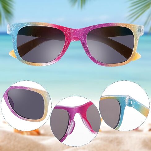 obmwang 3 Pack Kids Sunglasses Girls Princess Glitter Sunglasses for Toddler Girls Cute Glasses UV 400 Protection in Saudi Arabia