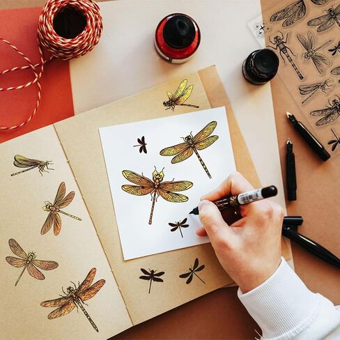 Globleland Mayfly Clear Clear Stamps Mayfly الحشرات الزخرفية ختم ختم سيليكون لصنع البطاقات وديكور ألبوم الألبوم ديكور و DIY Scrapbooking in Kuwait
