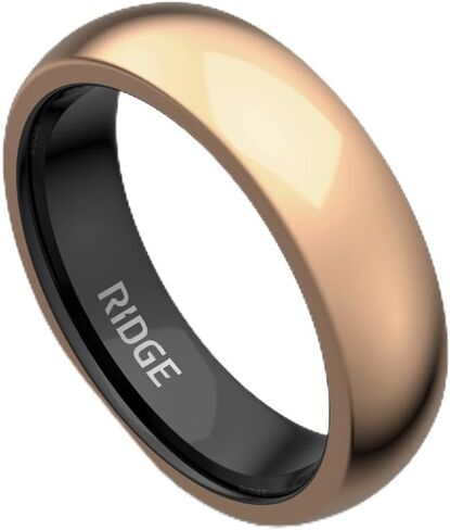 The Ridge Tungsten Rings For Men - Mens Wedding Band - Strong, Durable and Scratch-Resistant Rounded 6mm Ring With Silicone Band in Kuwait