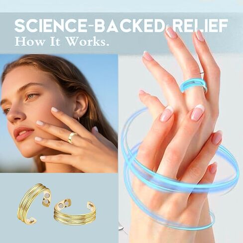 Auvulis Migraine Ring，Stainless Steel Adjustable Calmi Rings Lymphatic Vitality Magneti Rings for Women Men Anti Snoring Ring Migraine Relief Jewelry in Kuwait
