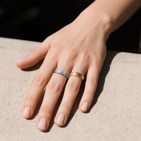 Auvulis Migraine Ring，Stainless Steel Adjustable Calmi Rings Lymphatic Vitality Magneti Rings for Women Men Anti Snoring Ring Migraine Relief Jewelry in Kuwait